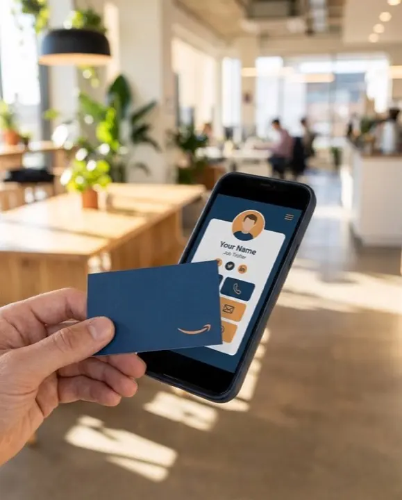 Carte de visite NFC Feed Up partagée d'un tap sur smartphone