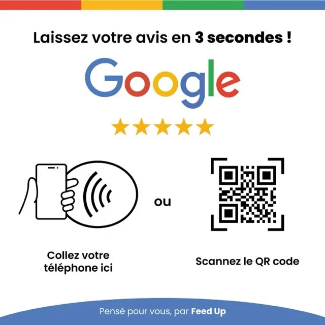 Plaque avis Google sur comptoir