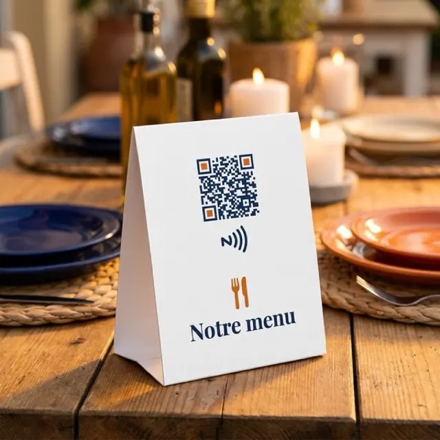 Chevalet menu QR